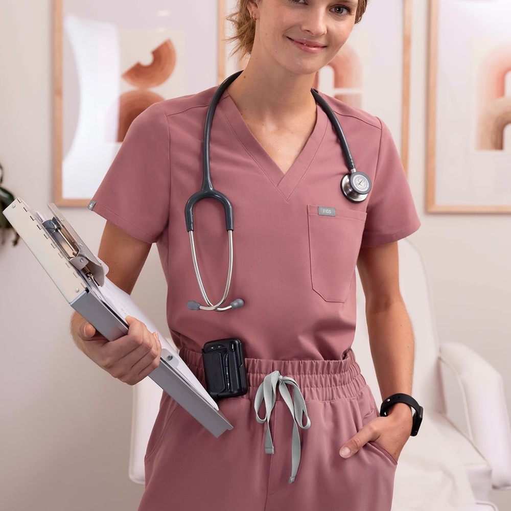 Mauve Figs one pocket scrub top